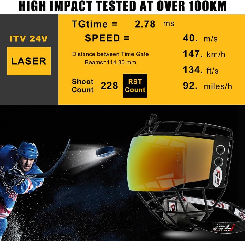 GY Hockey Helmet Cage & Face Shield Protector Combo Ice Hockey Full Face Shield Junior & Youth - Image 4